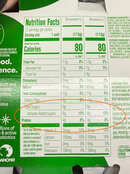 Yogurt w/ 6g Added Sugar