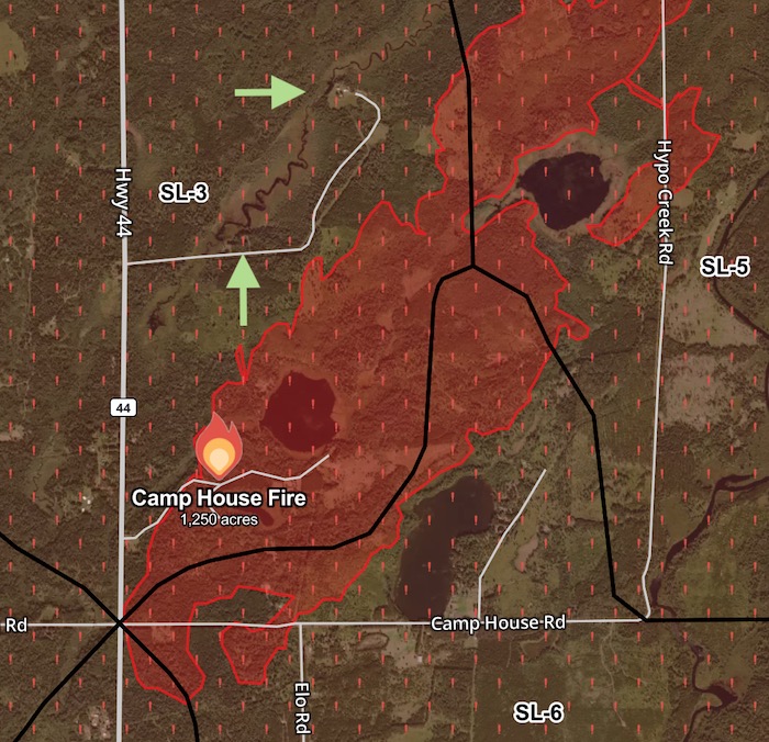 Camp House Fire Map (May 13, 2025) Camp House Fire Map (May 13, 2025)