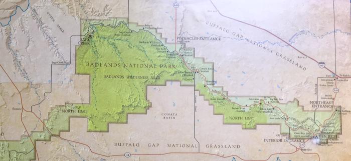Badlands Map Detail (Click to Enlarge)