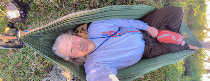 Relaxing in an Open Hammock